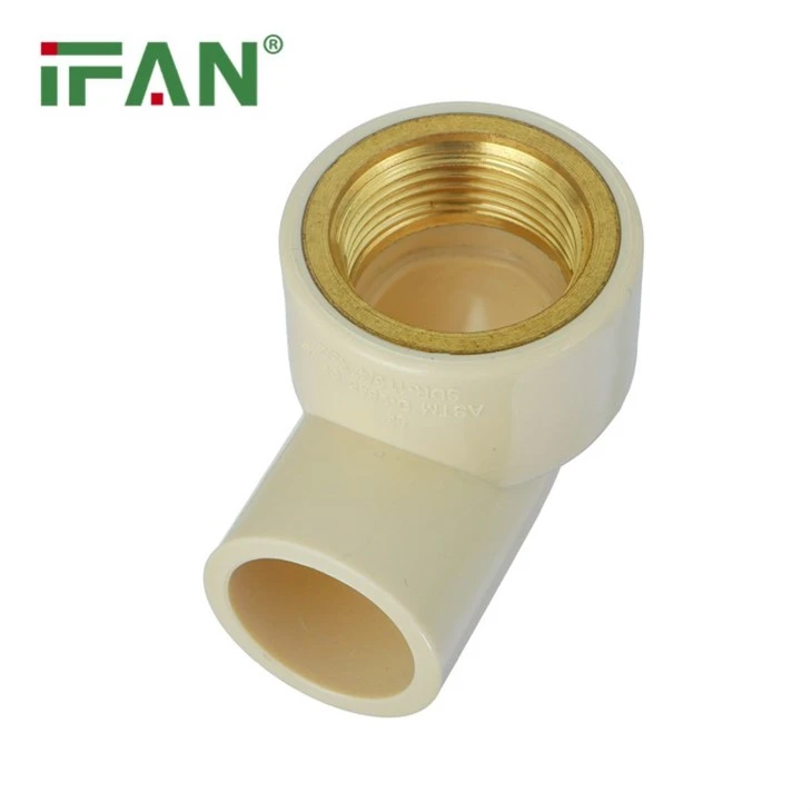 Beige CPVC Brass Elbow