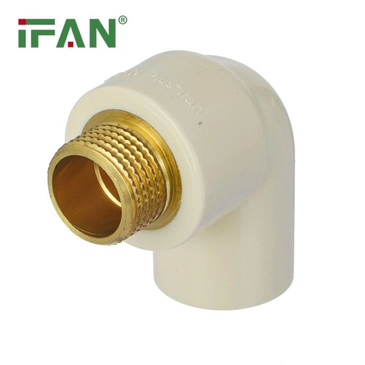 Beige CPVC Brass Elbow
